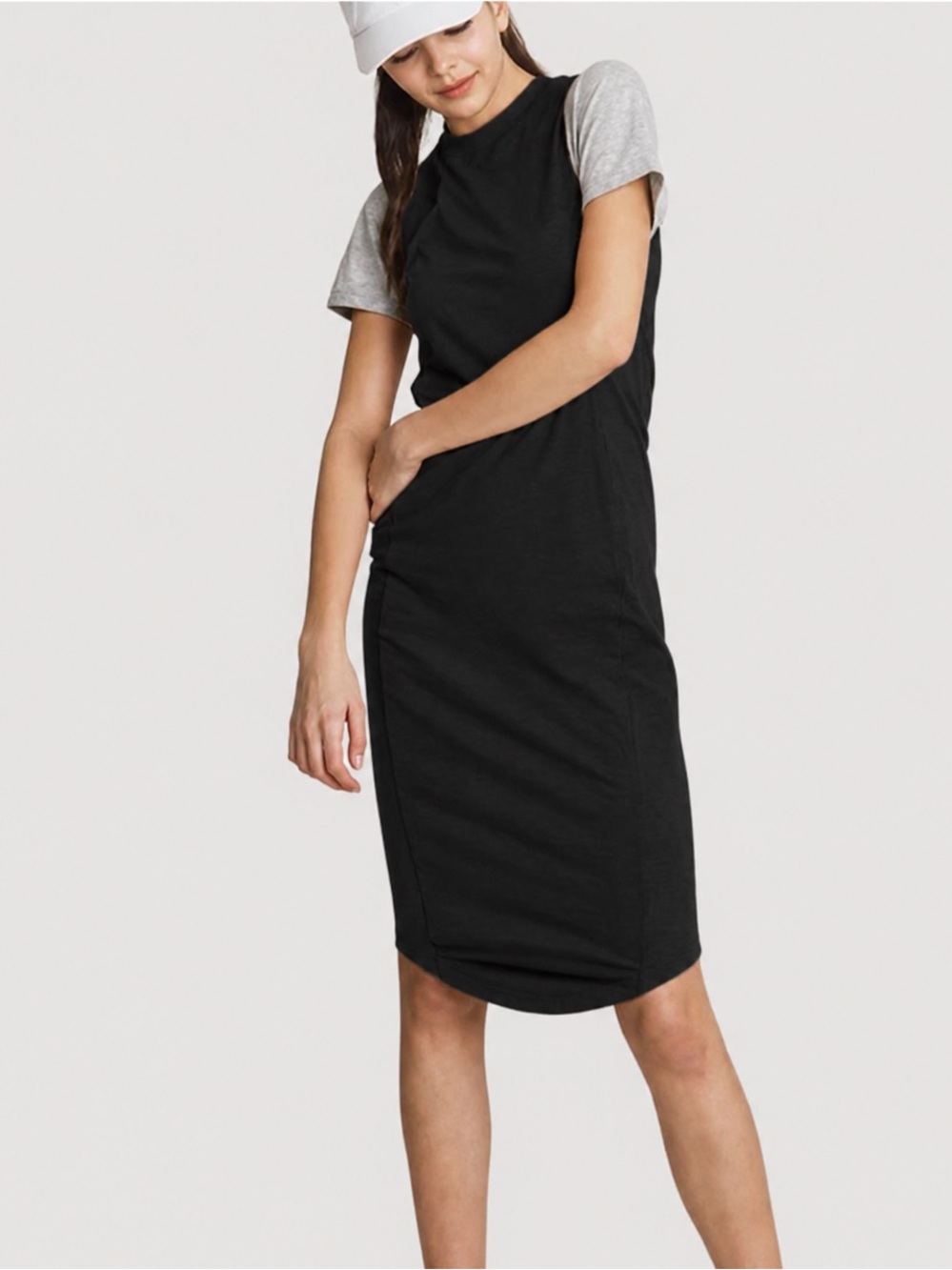Kit and Ace $144 Mock-Neck Sleeveless Athletic Midi Dress LC